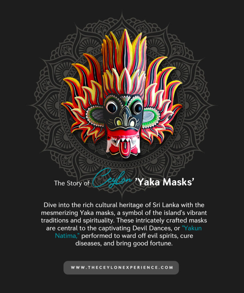 Image of a 'Yaka Mask' which is a traditional mask used in Sri Lanka for cultural purposes.