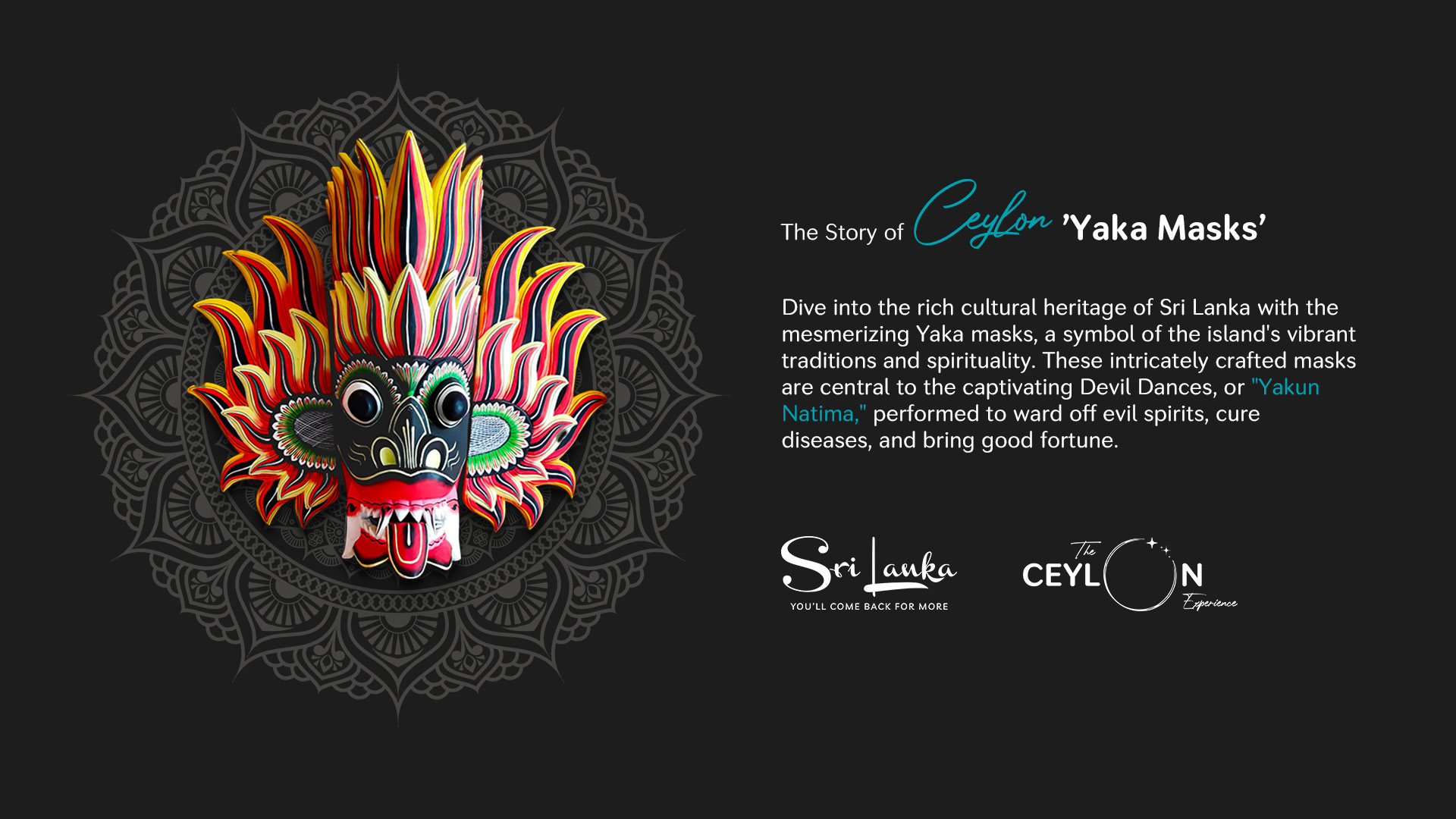 Image of a 'Yaka Mask' which is a traditional mask used in Sri Lanka for cultural purposes.